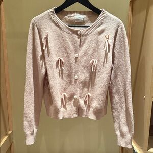 Elegant Pink Cardigan with Bow Details